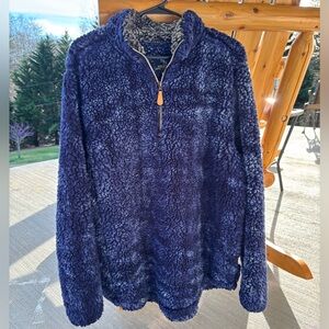 Simply Southern Navy Sherpa Quarter-Zip Pullover